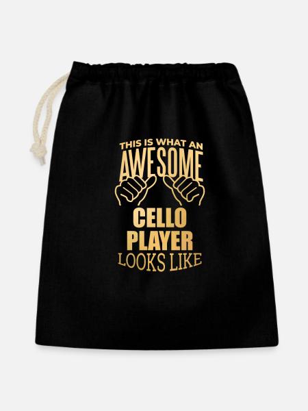 Cello Cello Cello - Geschenkbeutel aus Baumwolle (40 x 50 cm) - Schwarz