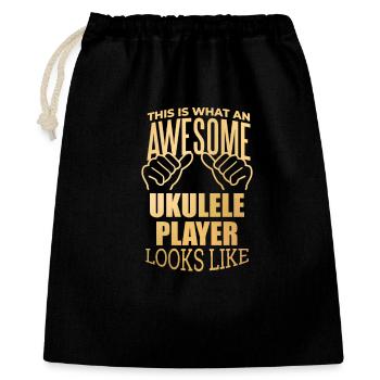 Ukulele - Geschenkbeutel aus Baumwolle (40 x 50 cm) - Schwarz - Vorne