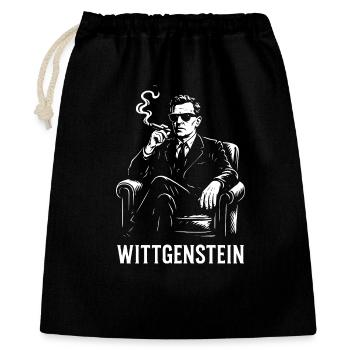 Wittgenstein Philosoph Silhouette Rauchen - Geschenkbeutel aus Baumwolle (40 x 50 cm) - Schwarz - Vorne