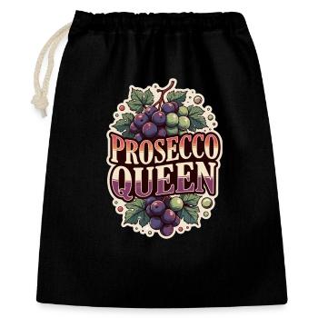 Prosecco-Queen-Party - Geschenkbeutel aus Baumwolle (40 x 50 cm) - Schwarz - Vorne