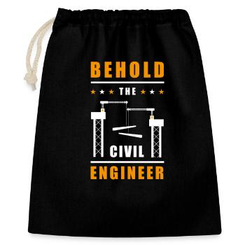 Behold the Civil Engineer - Gift Bag 40 x 50 cm - black - Front