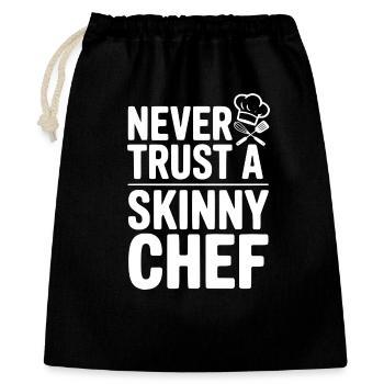 Never Trust a Skinny Chef - Gift Bag 40 x 50 cm - black - Front