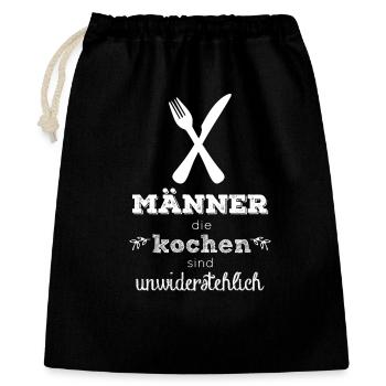Les hommes qui cuisinent sont irrésistibles - Sac cadeau 40 x 50 cm - noir - Devant