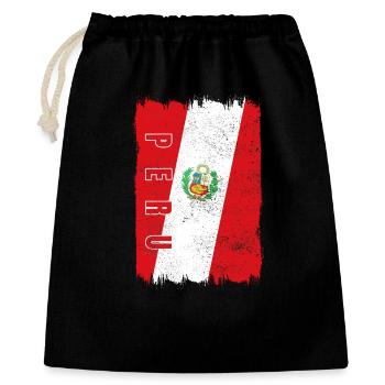 Peru Flag - Gift Bag 40 x 50 cm - black - Front
