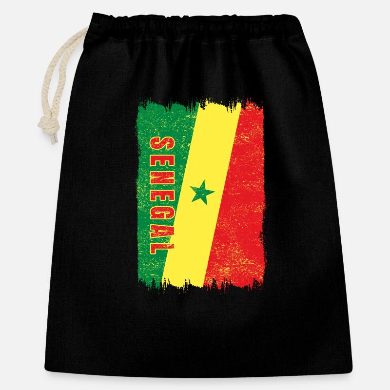 Senegal Flagge - Geschenkbeutel aus Baumwolle (40 x 50 cm) - Schwarz
