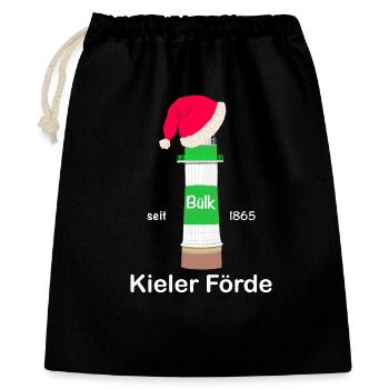Weihnachten, Leuchtturm Bülk, Kieler Förde, Ostsee - Geschenkbeutel aus Baumwolle (40 x 50 cm) - Schwarz - Vorne