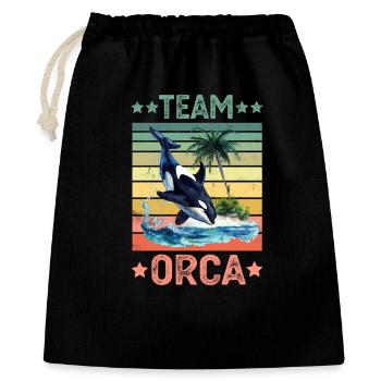 Orca Killerwal - Geschenkbeutel aus Baumwolle (40 x 50 cm) - Schwarz - Vorne