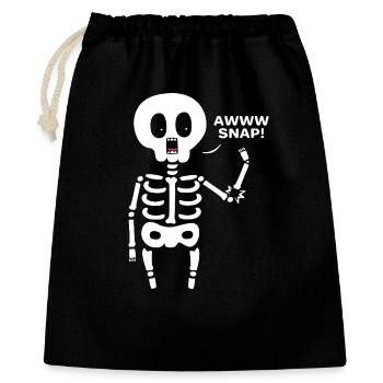 Bone Fracture Halloween Skeleton Bone Arm Fracture - Gift Bag 40 x 50 cm - black - Front