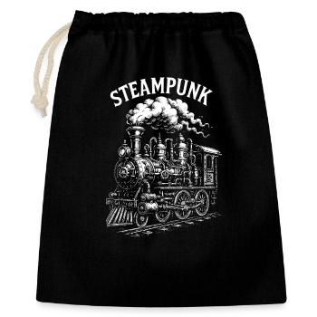 Locomotive à vapeur steampunk - Sac cadeau 40 x 50 cm - noir - Devant