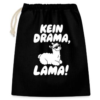 Kein Drama Lama Sonnenbrille - Geschenkbeutel aus Baumwolle (40 x 50 cm) - Schwarz - Vorne