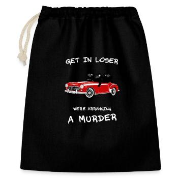 Roter Cabrio Crime Meme Raben - Geschenkbeutel aus Baumwolle (40 x 50 cm) - Schwarz - Vorne