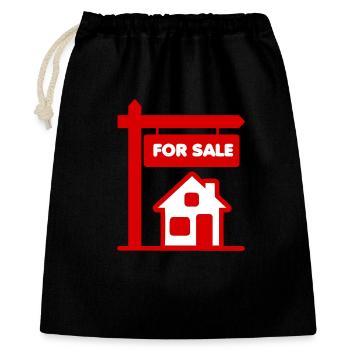 Logo rouge enseigne avec à vendre - Sac cadeau 40 x 50 cm - noir - Devant
