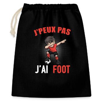 J´Peux Pas J´Ai Foot Football Enfant Garçon - Sac cadeau 40 x 50 cm - noir - Devant