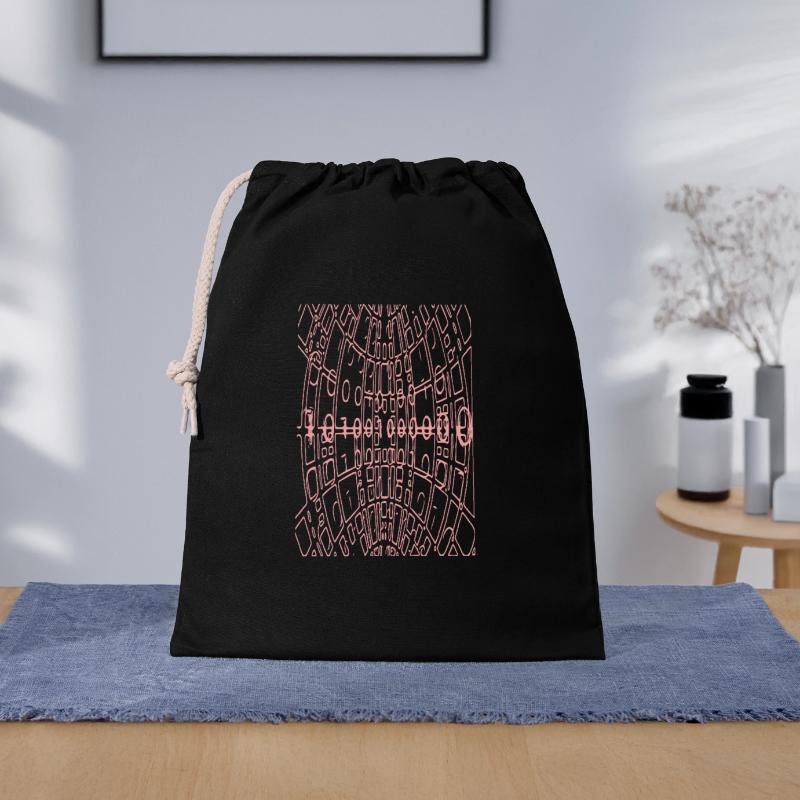 Binary Code Abstract (pink) Gift Bag 40 x 50 cm