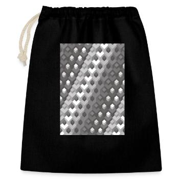 Graustufen Farbverlauf Linkswendung - Geschenkbeutel aus Baumwolle (40 x 50 cm) - Schwarz - Vorne