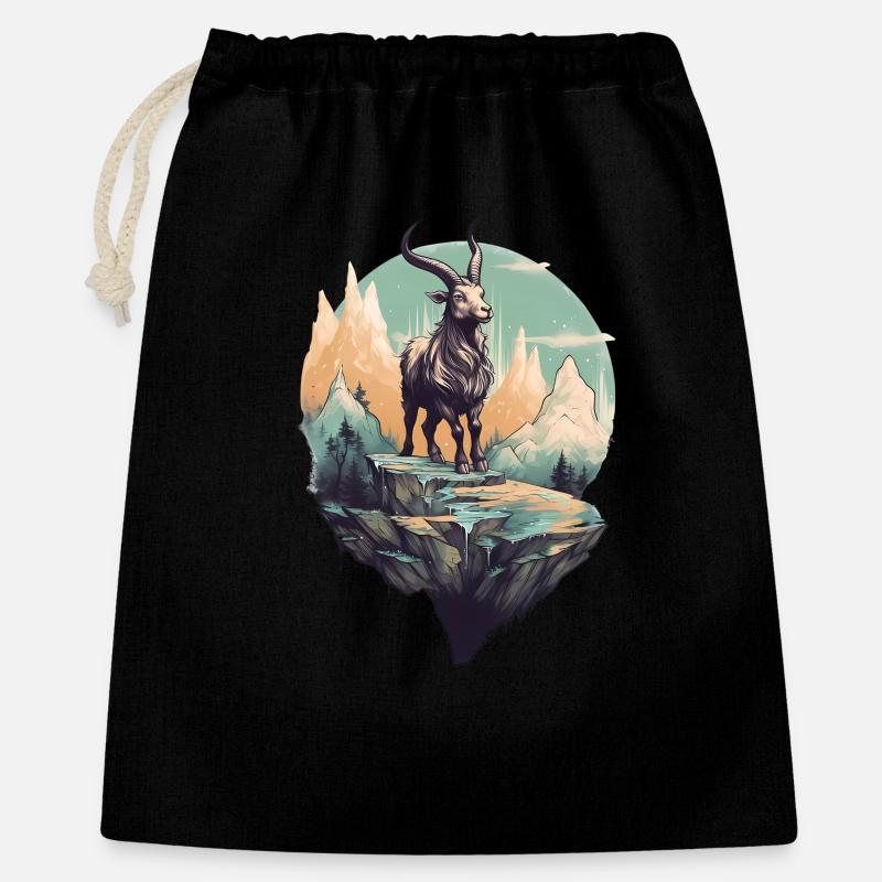 Mythical mountain goat on Flyerfelsen - Gift Bag 40 x 50 cm - black