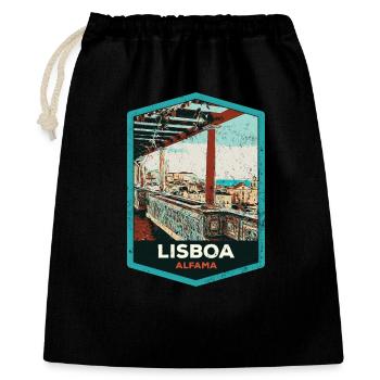 Illustration Alfama, Lisbon - Gift Bag 40 x 50 cm - black - Front