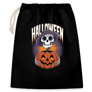 Halloween Skeleton with Lantern Pumpkin - Gift Bag 40 x 50 cm - black - Front