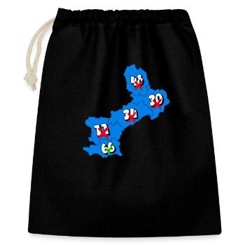 Region Languedoc Roussillon - Geschenkbeutel aus Baumwolle (40 x 50 cm) - Schwarz - Vorne