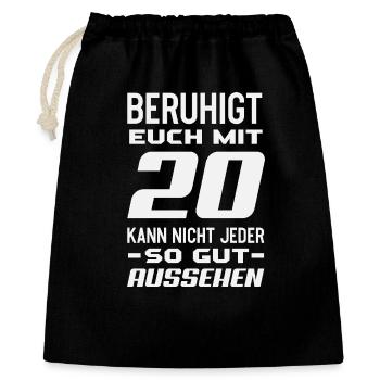 Funny 20th Birthday Gift - Gift Bag 40 x 50 cm - black - Front