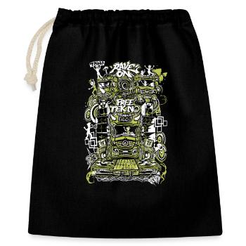 Rave on free TEKNO  - Sac cadeau 40 x 50 cm - noir - Devant