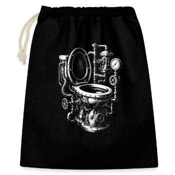 Moteur de toilette Steampunk - Sac cadeau 40 x 50 cm - noir - Devant