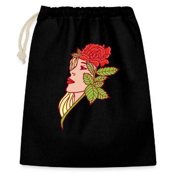 The Young Woman and the Rose - Gift Bag 40 x 50 cm - black - Front