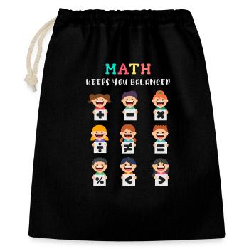 Mathe hält dich im Gleichgewicht - Geschenkbeutel aus Baumwolle (40 x 50 cm) - Schwarz - Vorne