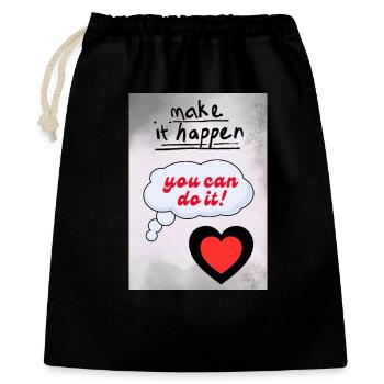 Fais-le vrai – Tu peux le faire, cœur - Sac cadeau 40 x 50 cm - noir - Devant