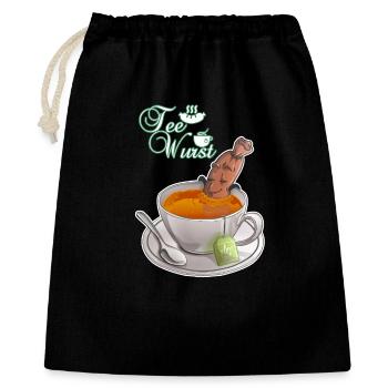 Saucisse au thé - Sac cadeau 40 x 50 cm - noir - Devant