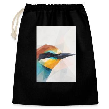 Art géométrique de polygones d’oiseaux guêpiers d’abeilles - Sac cadeau 40 x 50 cm - noir - Devant
