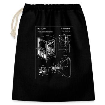 Retro Vintage Television Blueprint Design - Gift Bag 40 x 50 cm - black - Front