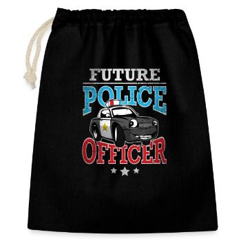 Future Police Officer - Geschenkbeutel aus Baumwolle (40 x 50 cm) - Schwarz - Vorne