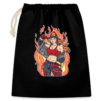 Freiwillige Feuerwehr Feuer Brennen Lebensretter - Geschenkbeutel aus Baumwolle (40 x 50 cm) - Schwarz - Vorne