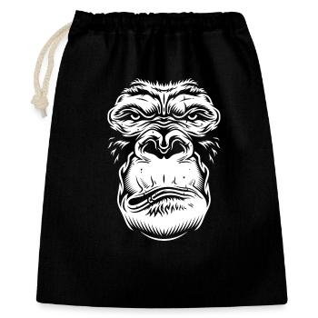 Gorilla - Geschenkbeutel aus Baumwolle (40 x 50 cm) - Schwarz - Vorne