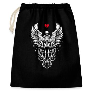 Squelette avec des ailes Anti Saint Valentin - Sac cadeau 40 x 50 cm - noir - Devant