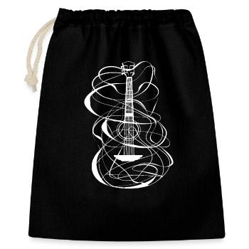 Ukulele Skizze - Geschenkbeutel aus Baumwolle (40 x 50 cm) - Schwarz - Vorne