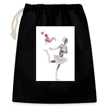 Ballett - Geschenkbeutel aus Baumwolle (40 x 50 cm) - Schwarz - Vorne