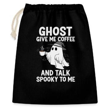 Motif humoristique et effrayant avec un café fantôme - Sac cadeau 40 x 50 cm - noir - Devant