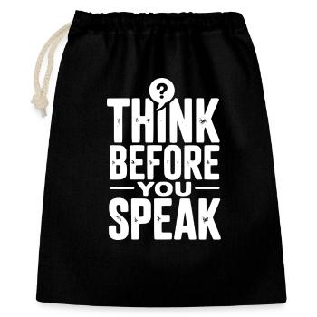 Think Before You Speak - Gift Bag 40 x 50 cm - black - Front