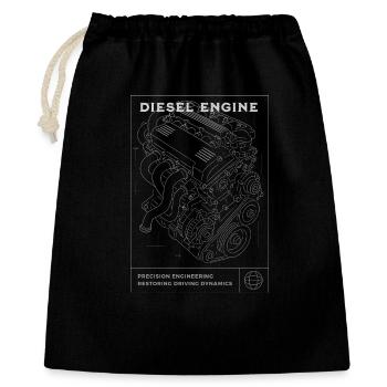 Blaupause für Dieselmotoren - Geschenkbeutel aus Baumwolle (40 x 50 cm) - Schwarz - Vorne