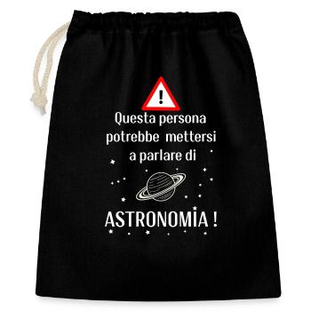 Astronomy enthusiast - Gift Bag 40 x 50 cm - black - Front