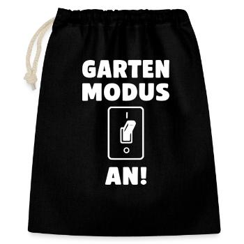 Garten Modus an! - Geschenkbeutel aus Baumwolle (40 x 50 cm) - Schwarz - Vorne