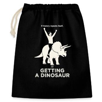 L’histoire se répète Drôle de Cavalier de Dinosaures - Sac cadeau 40 x 50 cm - noir - Devant
