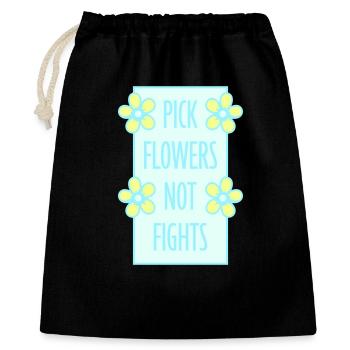 Cueillez des fleurs, pas des disputes, fleurs Paix Logo drôle - Sac cadeau 40 x 50 cm - noir - Devant