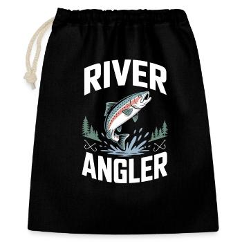 Pêche à la mouche en rivière Pêche - Sac cadeau 40 x 50 cm - noir - Devant