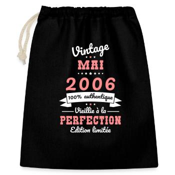 Anniversaire 20 ans - Vintage - Mai 2006 - Sac cadeau 40 x 50 cm - noir - Devant