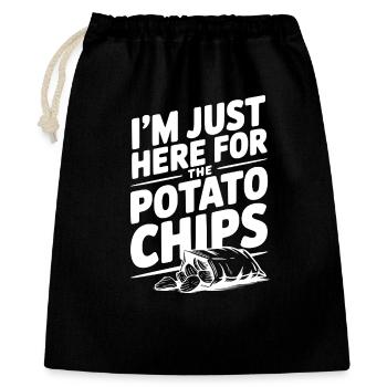 Je suis juste là pour les chips - Sac cadeau 40 x 50 cm - noir - Devant