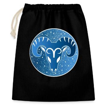 Signe astrologique : bélier - Sac cadeau 40 x 50 cm - noir - Devant