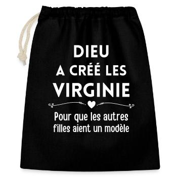 Virginie, prénom Virginie, anniversaire Virginie - Sac cadeau 40 x 50 cm - noir - Devant